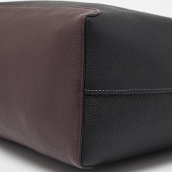 Pre Owned Coach Black/Burgundy Leather Kia Tote