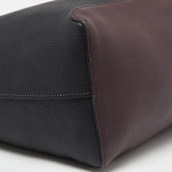 Pre Owned Coach Black/Burgundy Leather Kia Tote