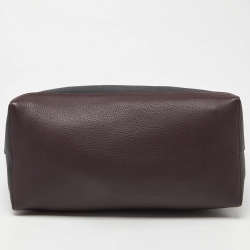 Pre Owned Coach Black/Burgundy Leather Kia Tote