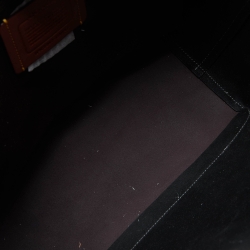 Pre Owned Coach Black/Burgundy Leather Kia Tote