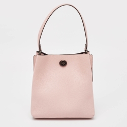 Pre Owned Coach Pink Leather Mollie 22 Bucket Bag