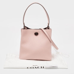 Pre Owned Coach Pink Leather Mollie 22 Bucket Bag