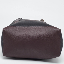 Pre Owned حقيبة يد توتس كوتش كيا جلد عنابي/أسود