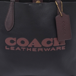 Pre Owned حقيبة يد توتس كوتش كيا جلد عنابي/أسود