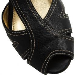 Coach Black Leather Bianca Platform Sandals Size 39.5