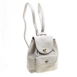 Coach White Leather Mini Edgestain Backpack