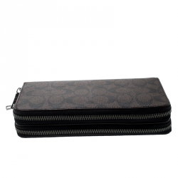 Coach Brown PVC Double Zip Travel Organizer
