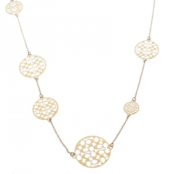 Coach Cut-out Logo Gold Tone Long Station Necklace