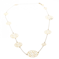 Coach Cut-out Logo Gold Tone Long Station Necklace
