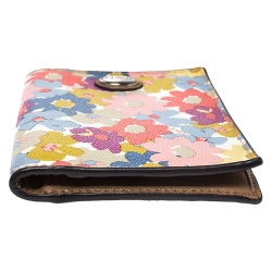 Coach Multicolor Floral Coated Canvas Passport Holder