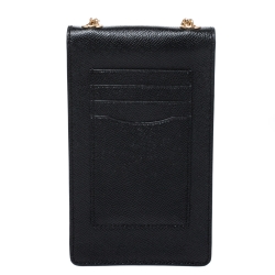Coach Black Leather Crossbody Phone Pouch