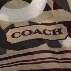 Coach Multicolor Interlocking Modern C Logo Print Silk Scarf 