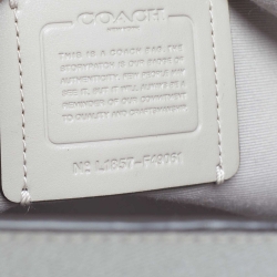 Pre Owned Coach Grey Leather Stardust Crystals Leah Tote