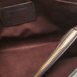 Coach Black/Brown Signature Coated Canvas and Leather Tammie Shoulder Bag