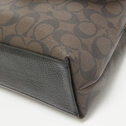 Coach Black/Brown Signature Coated Canvas and Leather Tammie Shoulder Bag