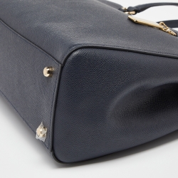 Coach Navy Blue Leather Stanton Carryall Tote 