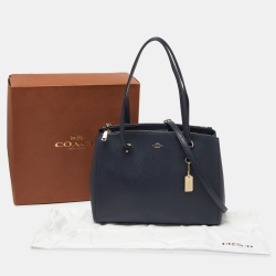 Coach Navy Blue Leather Stanton Carryall Tote 