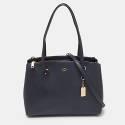 Coach Navy Blue Leather Stanton Carryall Tote 