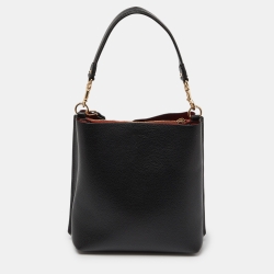 Pre Owned Coach Black Leather Mollie 22 Bucket Bag