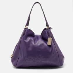 Purple Leather Large Horse & Carriage Large Edie Shoulder