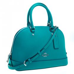 Pre Owned Coach Turquoise Leather Sierra Satchel