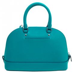 Pre Owned Coach Turquoise Leather Sierra Satchel