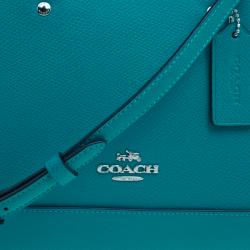 Pre Owned Coach Turquoise Leather Sierra Satchel