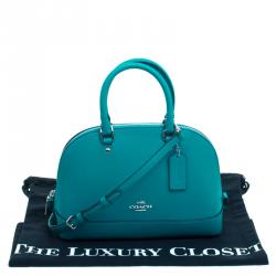 Pre Owned Coach Turquoise Leather Sierra Satchel