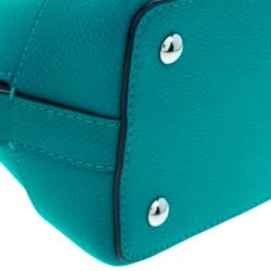 Pre Owned Coach Turquoise Leather Sierra Satchel