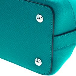 Pre Owned Coach Turquoise Leather Sierra Satchel