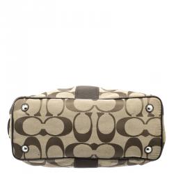 Coach Beige/Brown Canvas Shoulder Bag