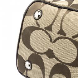 Coach Beige/Brown Canvas Shoulder Bag
