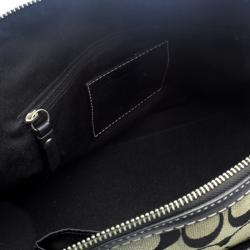 Coach Black/Beige Canvas and Leather Satchel