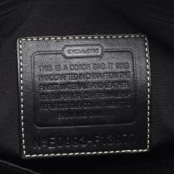Coach Black/Beige Canvas and Leather Satchel