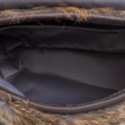 Pre Owned حقيبة كوتش جل وفرو أرنب رمادية