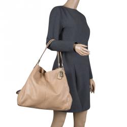 Pre Owned Coach Beige Leather Edie Shoulder Bag