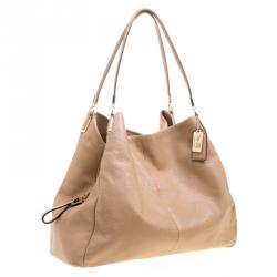 Pre Owned Coach Beige Leather Edie Shoulder Bag