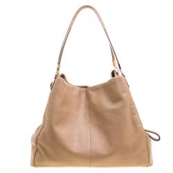 Pre Owned Coach Beige Leather Edie Shoulder Bag