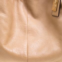 Pre Owned Coach Beige Leather Edie Shoulder Bag
