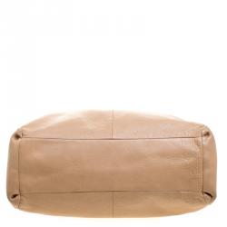 Pre Owned Coach Beige Leather Edie Shoulder Bag