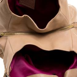 Pre Owned Coach Beige Leather Edie Shoulder Bag