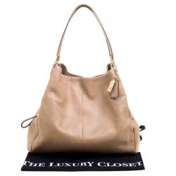 Pre Owned Coach Beige Leather Edie Shoulder Bag