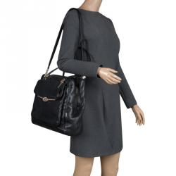 Pre Owned حقيبة كتف كوتش جلد سوداء