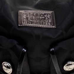 Pre Owned Coach Black Fabric Poppy Crossbody Bag