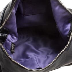 Pre Owned Coach Black Fabric Poppy Crossbody Bag