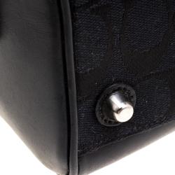 Pre Owned Coach Black Canvas and Leather Boston Bag