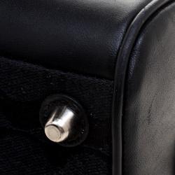 Pre Owned Coach Black Canvas and Leather Boston Bag