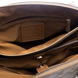 Pre Owned Coach Beige/Brown Coated Canvas and Leather Sig Christie Cryll Satchel