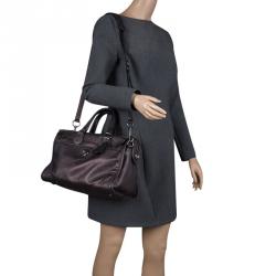 Pre Owned Coach Holographic Leather Rhyder Boston Bag