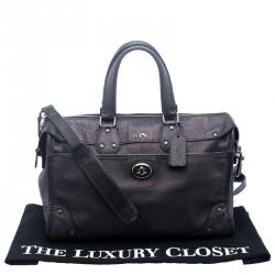 Pre Owned Coach Holographic Leather Rhyder Boston Bag